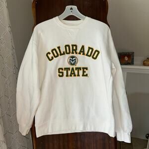 Vintage Gear Colorado State Rams Football White Crewneck Sweatshirt Size Medium
